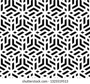 Abstract geometric pattern. A seamless vector background. White and black ornament. Graphic modern pattern. Simple lattice graphic design