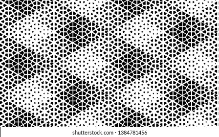 Abstract geometric pattern. Seamless vector background. White and black halftone. Graphic modern pattern. Simple lattice graphic design