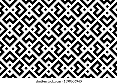 Abstract geometric pattern. A seamless vector background. White and black ornament. Graphic modern pattern. Simple lattice graphic design