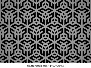 Abstract geometric pattern. A seamless vector background. Black ornament. Graphic modern pattern. Simple lattice graphic design