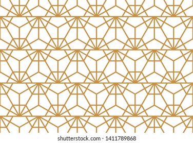 Abstract geometric pattern. A seamless vector background. White and gold ornament. Graphic modern pattern. Simple lattice graphic design