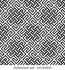 Abstract geometric pattern. A seamless vector background. White and black ornament. Graphic modern pattern. Simple lattice graphic design