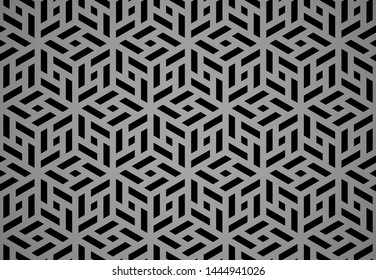 Abstract geometric pattern. A seamless vector background. Black and grey ornament. Graphic modern pattern. Simple lattice graphic design