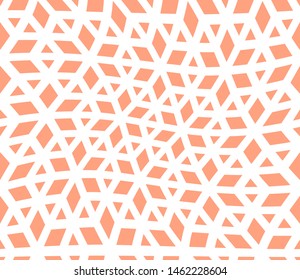 Abstract geometric pattern. A seamless vector background. White and pink ornament. Graphic modern pattern. Simple lattice graphic design