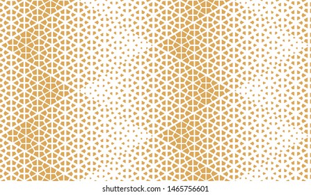Abstract geometric pattern. Seamless vector background. White and gold halftone. Graphic modern pattern. Simple lattice graphic design