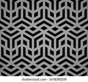 Abstract geometric pattern. A seamless vector background. Black and grey ornament. Graphic modern pattern. Simple lattice graphic design