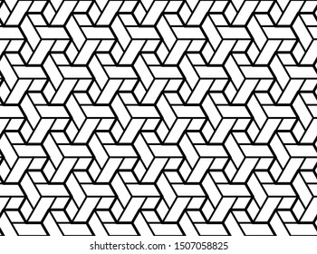 Abstract geometric pattern. A seamless vector background. White and black ornament. Graphic modern pattern. Simple lattice graphic design