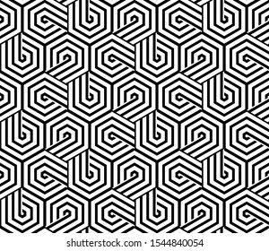 Abstract geometric pattern. A seamless vector background. White and black ornament. Graphic modern pattern. Simple lattice graphic design