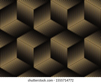 Abstract geometric pattern. A seamless vector background. Gold and black ornament. Graphic modern pattern. Simple lattice graphic design