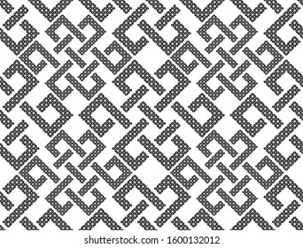 Abstract geometric pattern. A seamless vector background. White and black ornament.