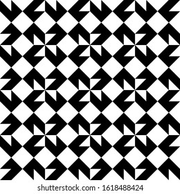 Abstract geometric pattern. A seamless vector background. White and black ornament. Simple lattice graphic design