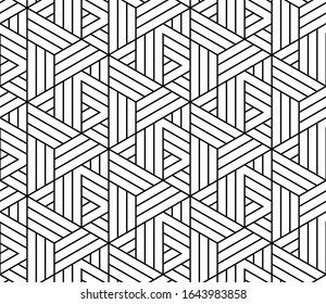 Abstract geometric pattern. A seamless vector background. White and black ornament. Graphic modern pattern. Simple lattice graphic design