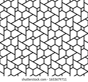 Abstract geometric pattern. A seamless vector background. White and black ornament. Graphic modern pattern. Simple lattice graphic design