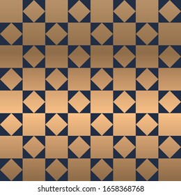 Abstract geometric pattern. A seamless vector background. gold and blue ornament. Graphic modern pattern. Simple lattice graphic design.