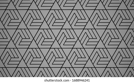 Abstract geometric pattern. A seamless vector background. Black and grey ornament. Graphic modern pattern. Simple lattice graphic design