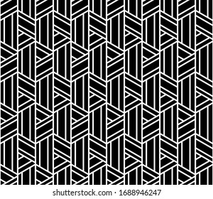 Abstract geometric pattern. A seamless vector background. White and black ornament. Graphic modern pattern. Simple lattice graphic design