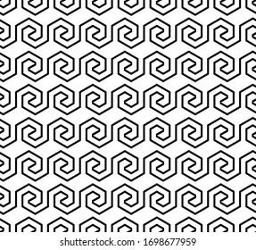 Abstract geometric pattern. A seamless vector background. White and black ornament. Graphic modern pattern. Simple lattice graphic design