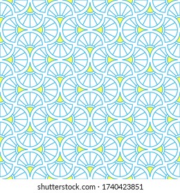 Abstract geometric pattern. A seamless vector background. Blue and yellow ornament. Graphic modern pattern. Simple lattice graphic design