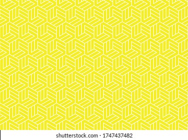 Abstract geometric pattern. A seamless vector background. White and yellow ornament. Graphic modern pattern. Simple lattice graphic design