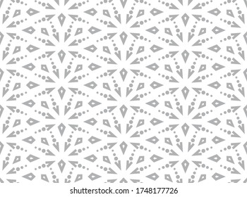 Abstract geometric pattern. A seamless vector background. White and grey ornament. Graphic modern pattern. Simple lattice graphic design.