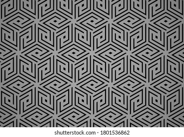 Abstract geometric pattern. A seamless vector background. Black ornament. Graphic modern pattern. Simple lattice graphic design