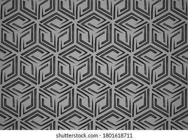 Abstract geometric pattern. A seamless vector background. Black ornament. Graphic modern pattern. Simple lattice graphic design