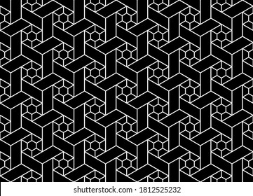 Abstract geometric pattern. A seamless vector background. Black ornament. Graphic modern pattern. Simple lattice graphic design