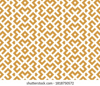 Abstract geometric pattern. A seamless vector background. White and gold ornament. Graphic modern pattern. Simple lattice graphic design