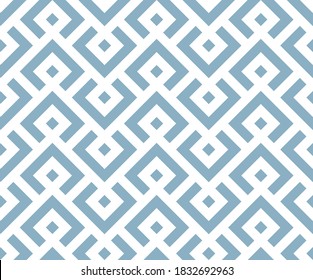 Abstract geometric pattern. A seamless vector background. White and blue ornament. Graphic modern pattern. Simple lattice graphic design