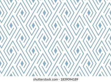 Abstract geometric pattern. A seamless vector background. White and blue ornament. Graphic modern pattern. Simple lattice graphic design