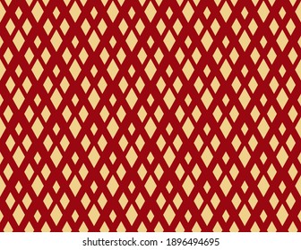 Abstract geometric pattern. A seamless vector background. Gold and red ornament. Graphic modern pattern. Simple lattice graphic design