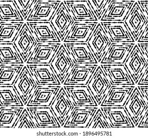 Abstract geometric pattern. A seamless vector background. White and black ornament. Graphic modern pattern. Simple lattice graphic design