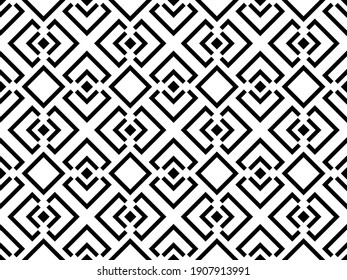 Abstract geometric pattern. A seamless vector background. White and black ornament. Graphic modern pattern. Simple lattice graphic design