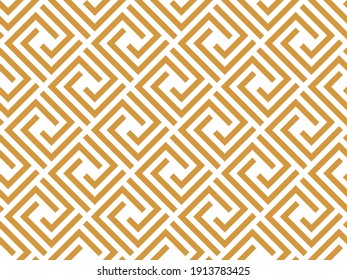 Abstract geometric pattern. A seamless vector background. White and gold ornament. Graphic modern pattern. Simple lattice graphic design
