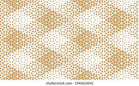 Abstract geometric pattern. Seamless vector background. White and gold halftone. Graphic modern pattern. Simple lattice graphic design