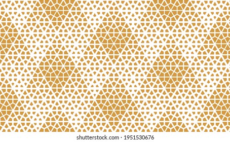 Abstract geometric pattern. Seamless vector background. White and gold halftone. Graphic modern pattern. Simple lattice graphic design