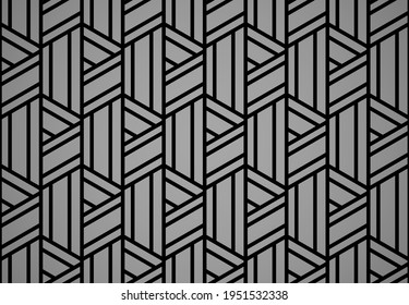 Abstract geometric pattern. A seamless vector background. Black and gray ornament. Graphic modern pattern. Simple lattice graphic design