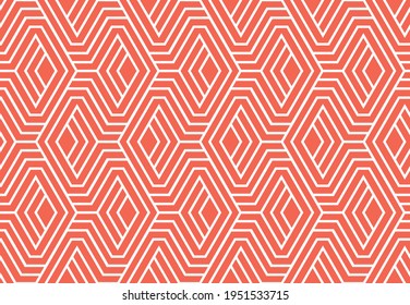 Abstract geometric pattern. A seamless vector background. White and pink ornament. Graphic modern pattern. Simple lattice graphic design