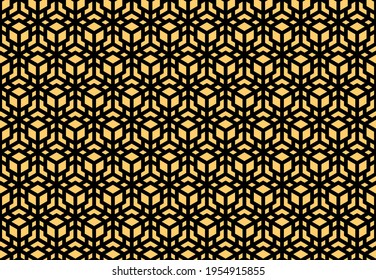Abstract geometric pattern. A seamless vector background. Gold and black ornament. Graphic modern pattern. Simple lattice graphic design