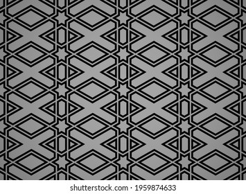 Abstract geometric pattern. A seamless vector background. Black and gray ornament. Graphic modern pattern. Simple lattice graphic design