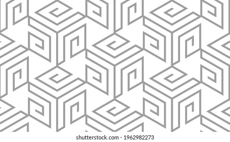 Abstract geometric pattern. A seamless vector background. White and gray ornament. Graphic modern pattern. Simple lattice graphic design.