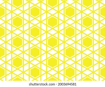 Abstract geometric pattern. A seamless vector background. White and yellow ornament. Graphic modern pattern. Simple lattice graphic design