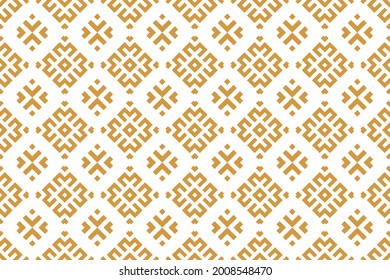 Abstract geometric pattern. A seamless vector background. White and gold ornament. Graphic modern pattern. Simple lattice graphic design