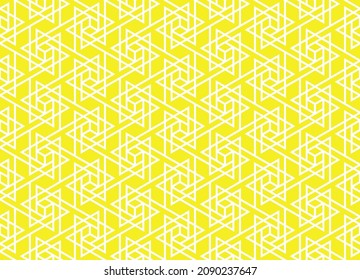 Abstract geometric pattern. A seamless vector background. White and yellow ornament. Graphic modern pattern. Simple lattice graphic design