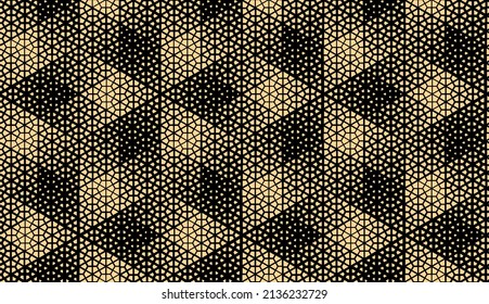 Abstract geometric pattern. A seamless vector background. Gold and black ornament. Graphic modern pattern. Simple lattice graphic design
