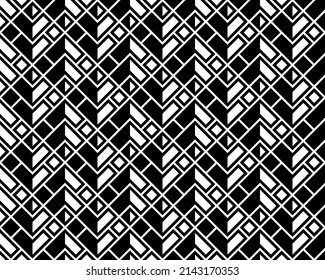 Abstract geometric pattern. A seamless vector background. White and black ornament. Graphic modern pattern. Simple lattice graphic design