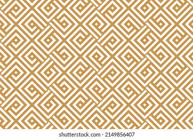 Abstract geometric pattern. A seamless vector background. White and gold ornament. Graphic modern pattern. Simple lattice graphic design
