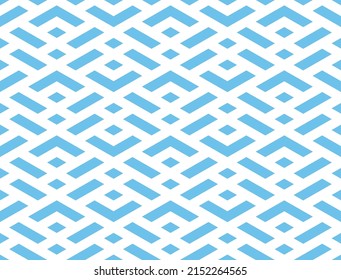 Abstract geometric pattern. A seamless vector background. White and blue ornament. Graphic modern pattern. Simple lattice graphic design