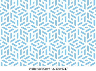 Abstract geometric pattern. A seamless vector background. White and blue ornament. Graphic modern pattern. Simple lattice graphic design