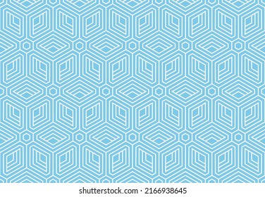 Abstract geometric pattern. A seamless vector background. White and blue ornament. Graphic modern pattern. Simple lattice graphic design